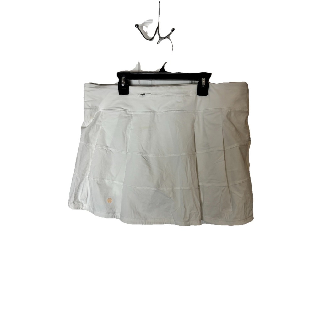 Lululemon Pace‎ Rival Skirt Size 12 Tall White Long Tennis Lined Skort